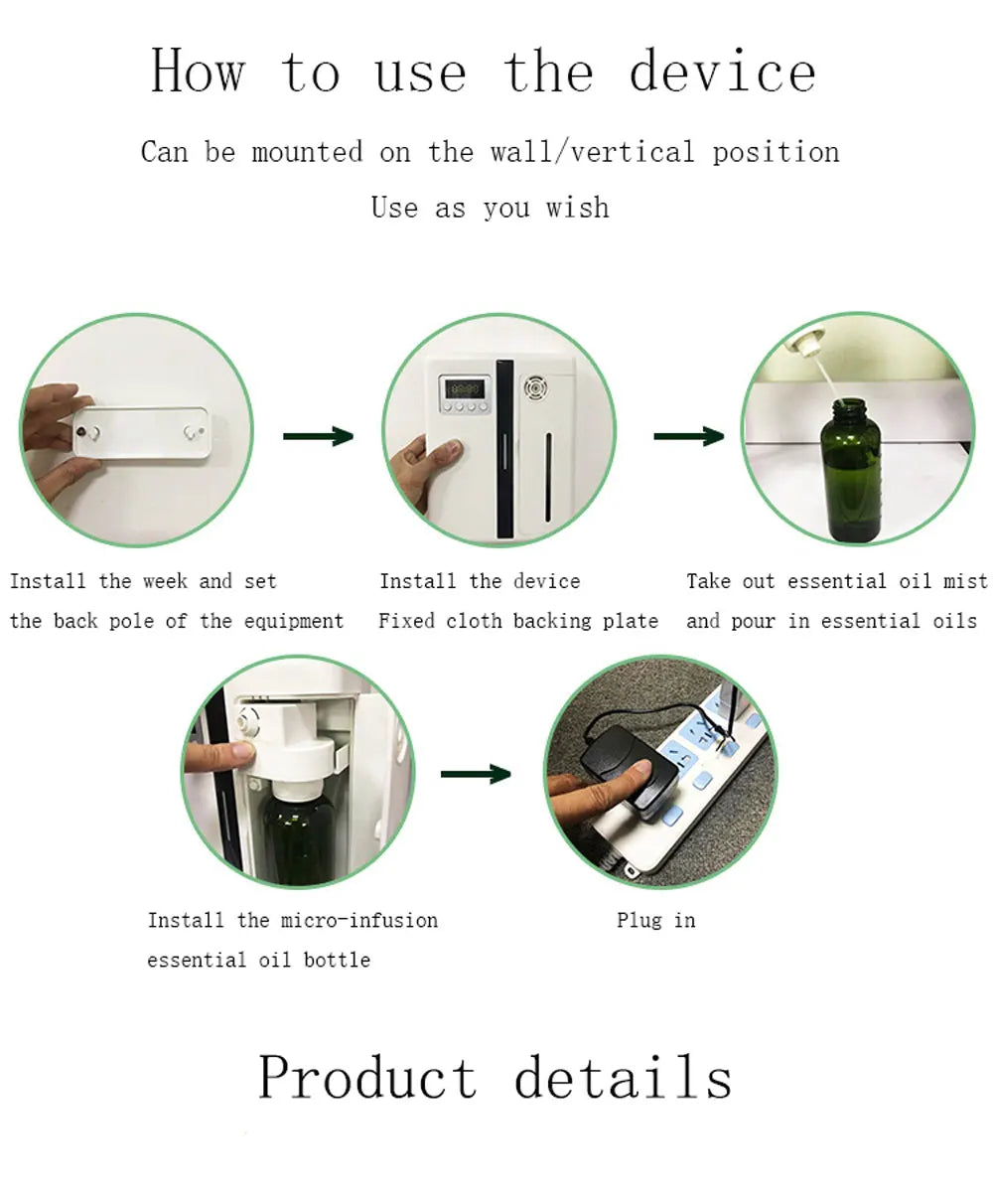 Wall-Mounted Aroma Diffuser – 160ML Scent Machine with Fan