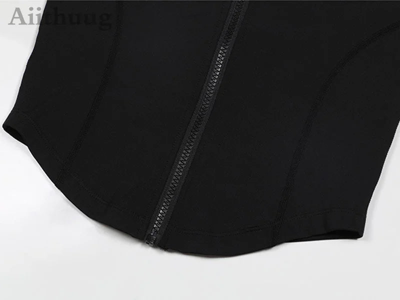 Aiithuug Women’s Athletic Zip-Up Vest – Sleeveless Workout Top