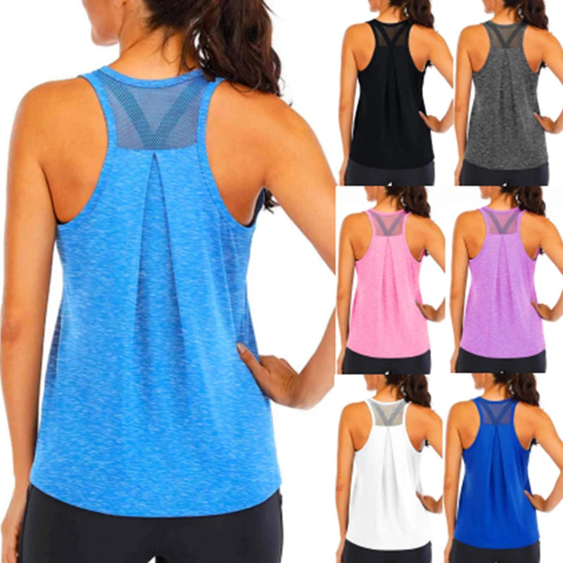Women's Sleeveless Quick-Dry Yoga Shirt