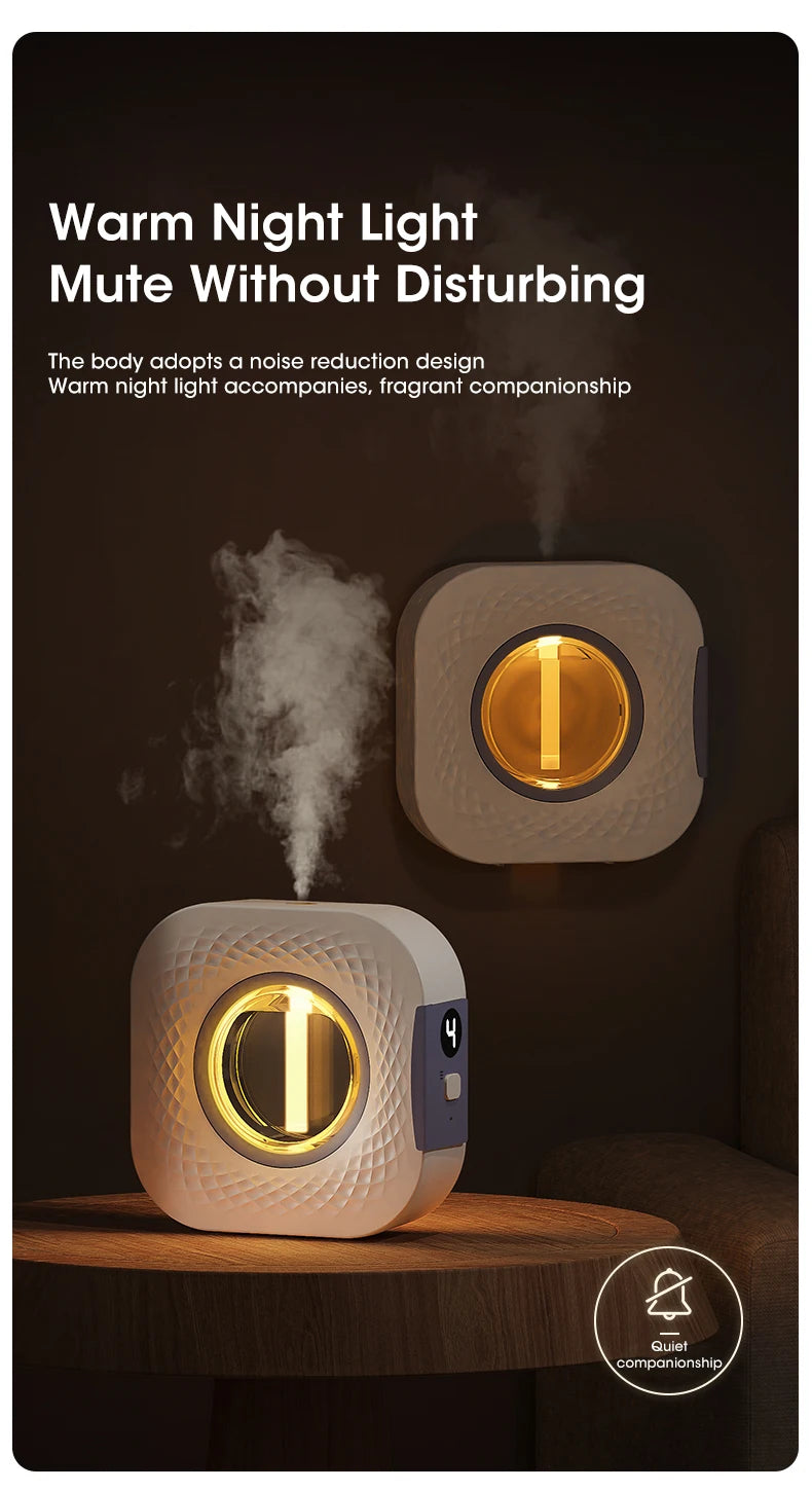 60㎡ Wall-Mounted Aromatherapy Diffuser – Air Purifier with Night Light