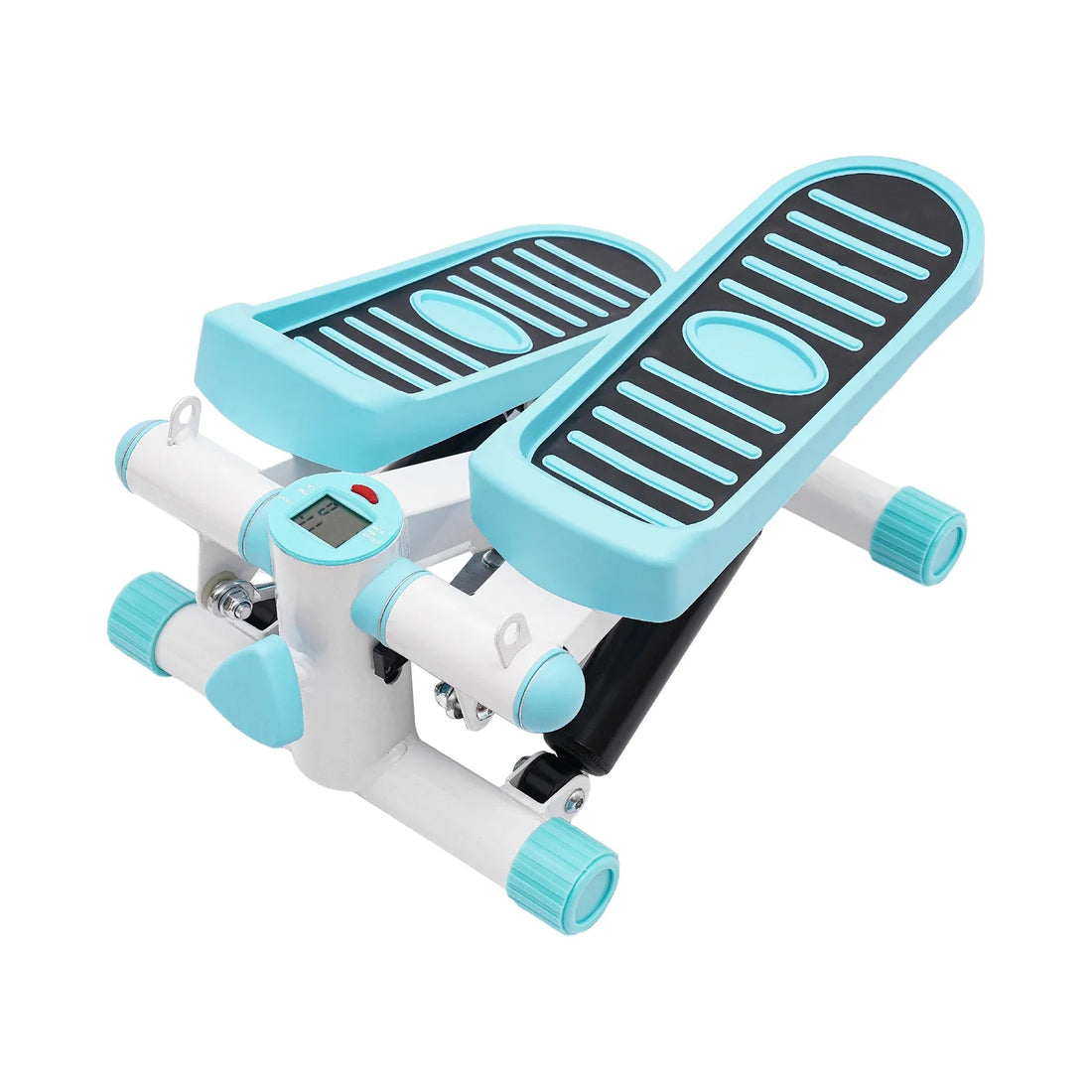 Portable Mini Fitness Stepper with Resistance Bands – Blue