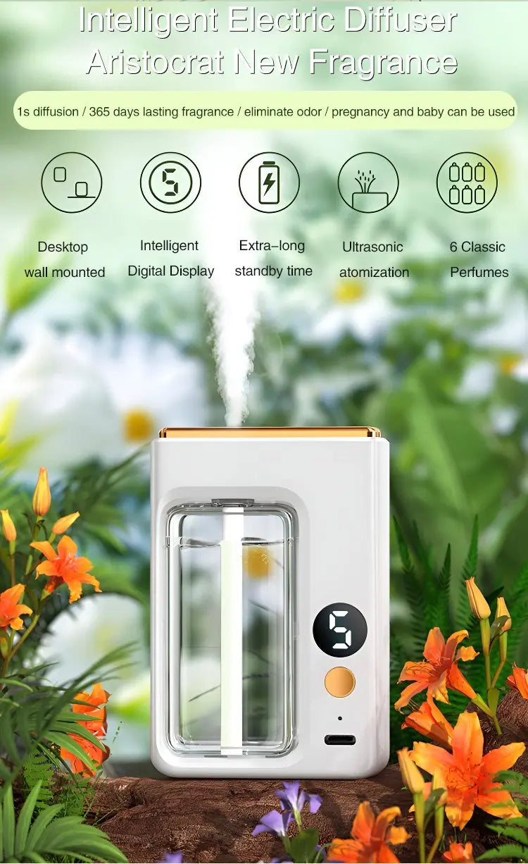 Automatic Car Aromatherapy Diffuser – Display & Jasmine Air Freshener