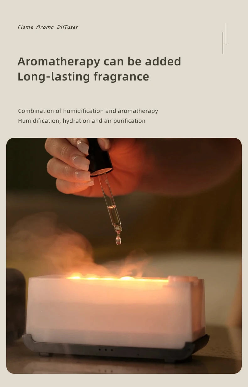 Mini Flame Aromatherapy Humidifier – LED Light & Perfume Diffuser