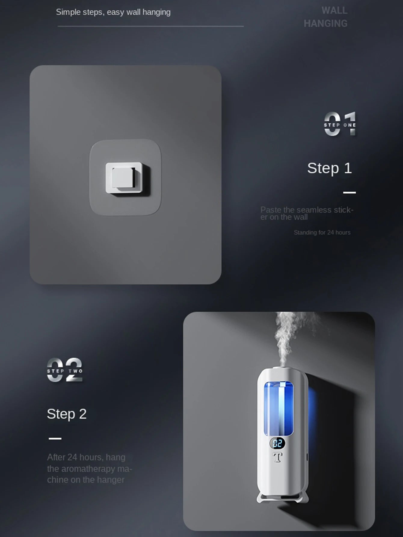 Automatic Aromatherapy Humidifier – Digital Display & LED Lights