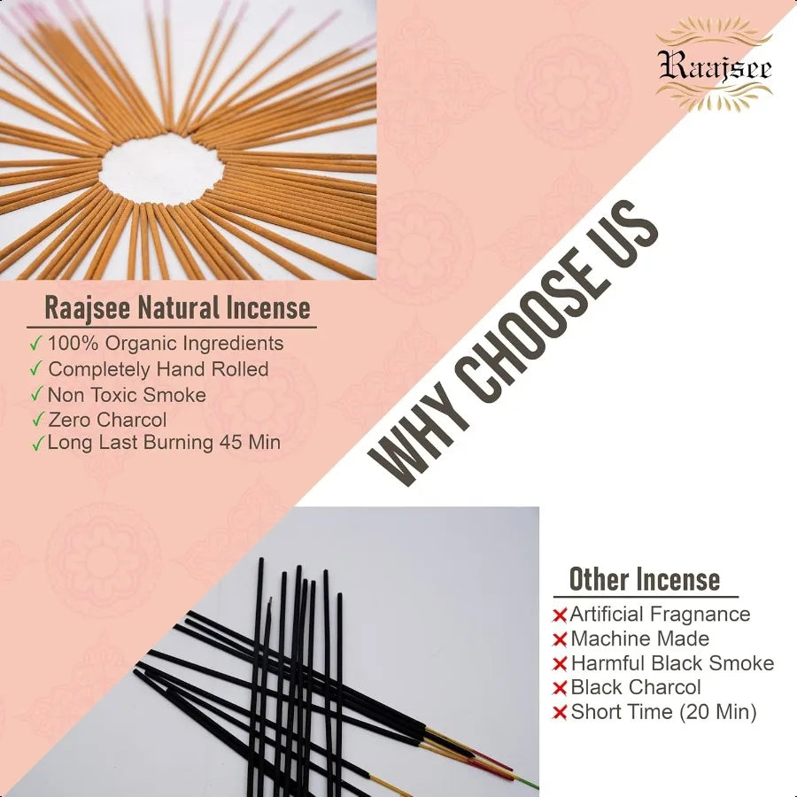 180g Assorted Organic Incense Sticks – Hand-Rolled & Chemical-Free