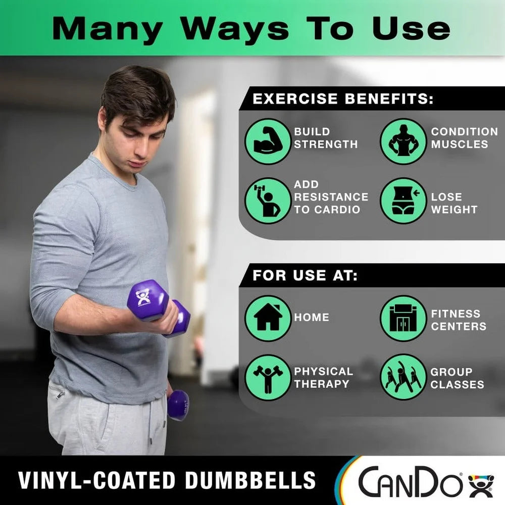 3 lb Vinyl Coated Iron Dumbbell – Anti-Roll Fitness & Training Weight
