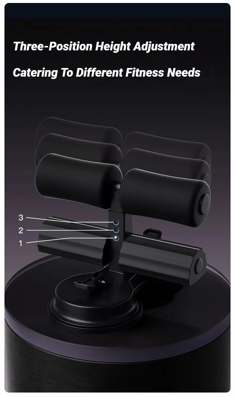 Adjustable Abdominal Sit-Up Equipment with Suction Cups & Ankle Support