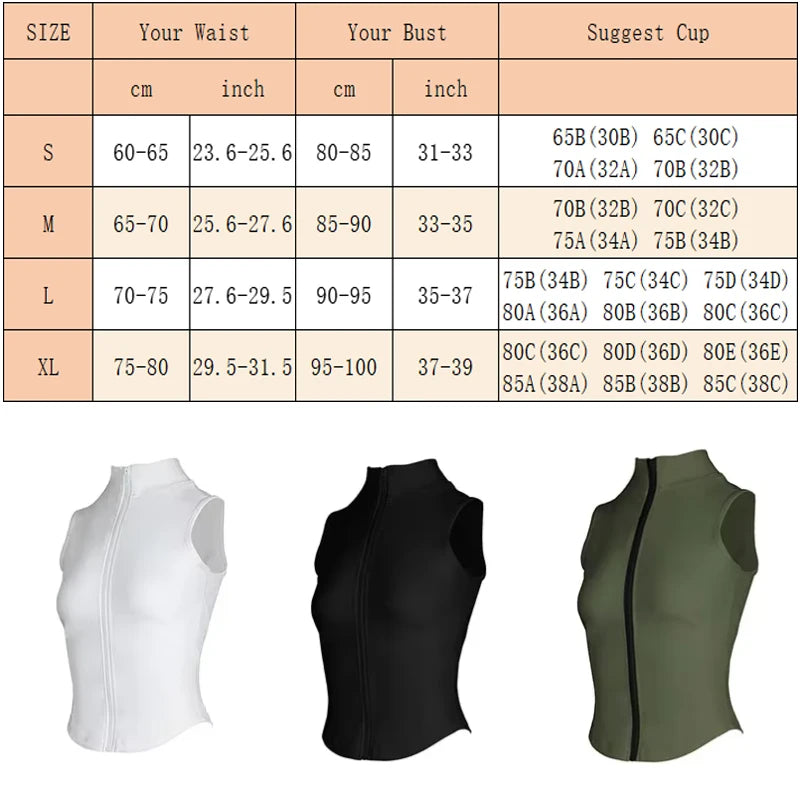 Aiithuug Women’s Athletic Zip-Up Vest – Sleeveless Workout Top