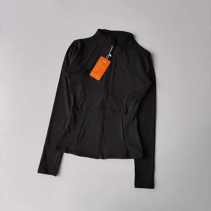 Women's Slim Fit Yoga Fitness Jacket – Quick-Dry Long Sleeve Sport Top