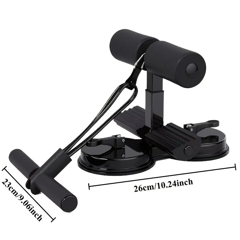 Adjustable Abdominal Sit-Up Equipment with Suction Cups & Ankle Support
