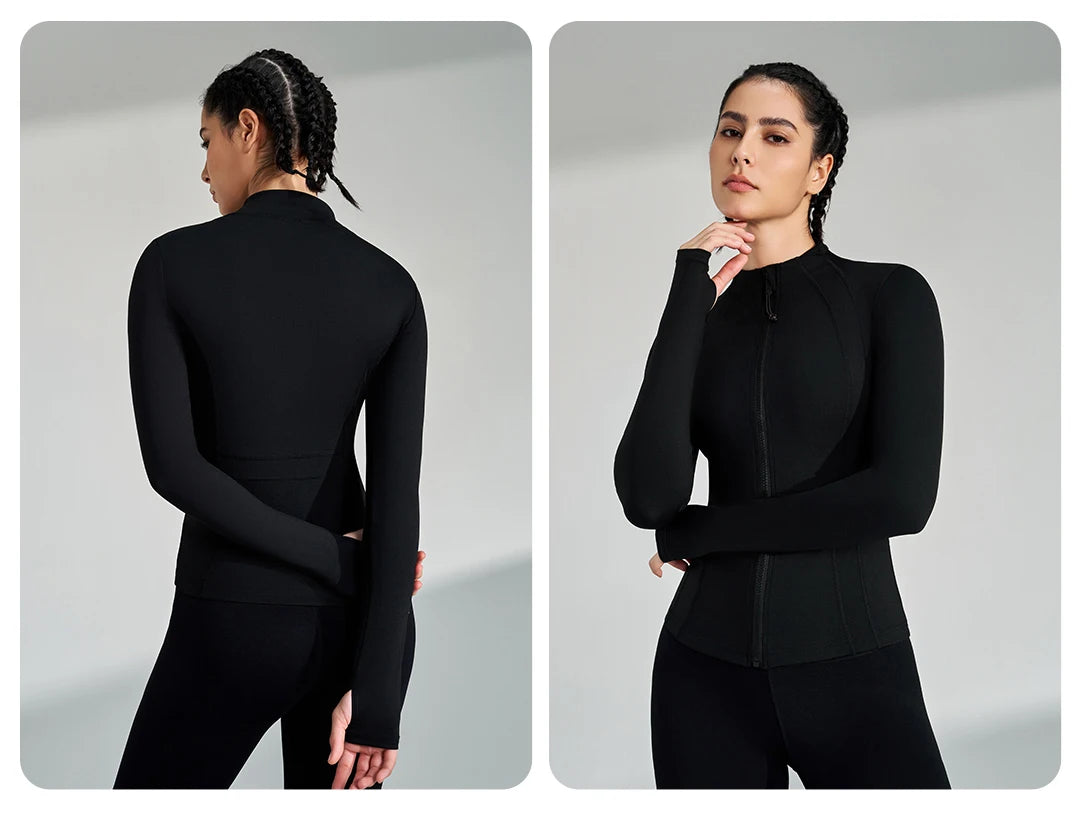 Women's Full Zip Yoga Jacket with Thumbholes