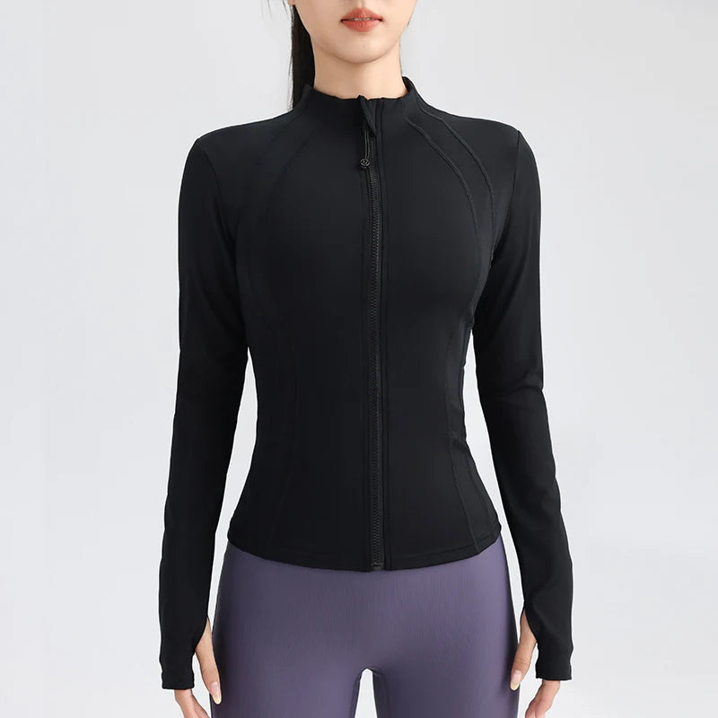 Women's Full Zip Yoga Jacket with Thumbholes