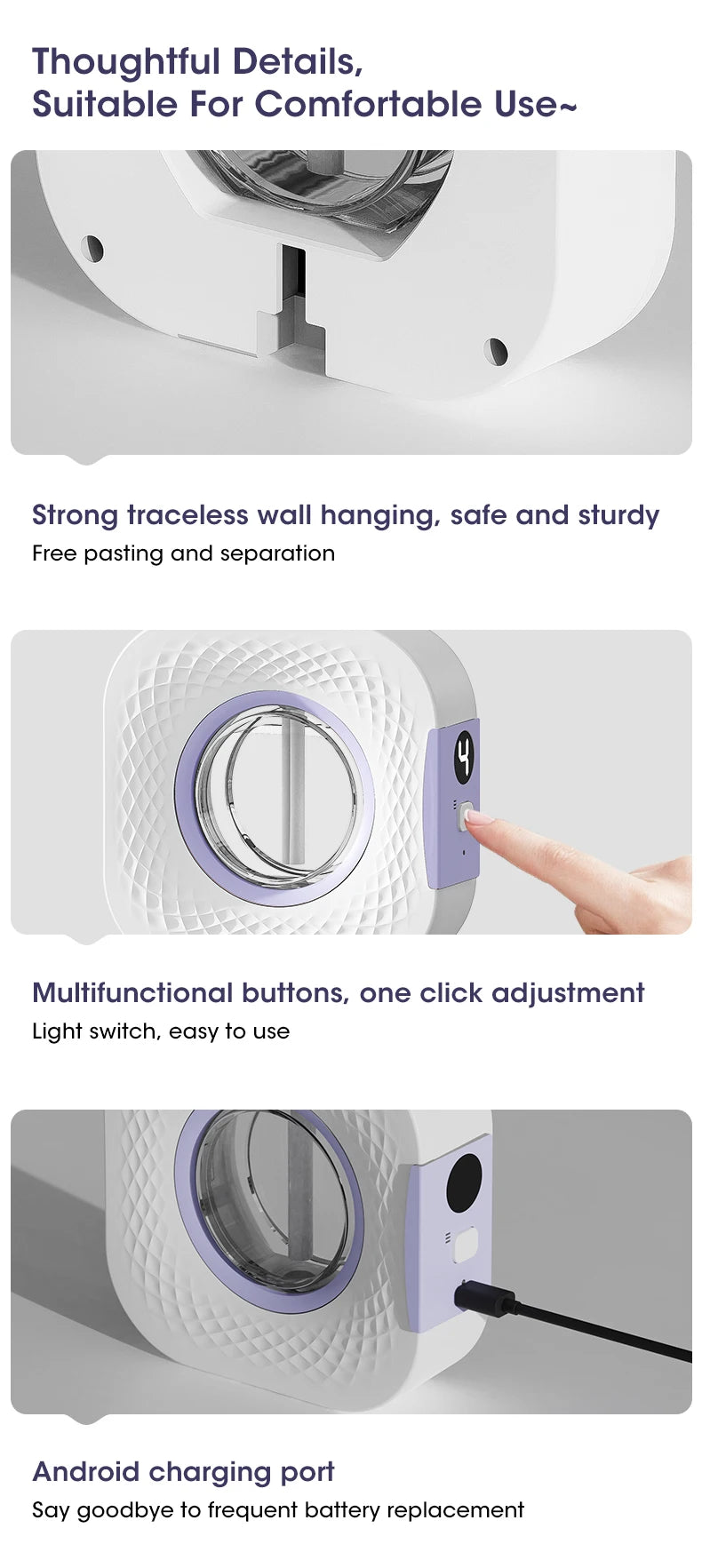 60㎡ Wall-Mounted Aromatherapy Diffuser – Air Purifier with Night Light