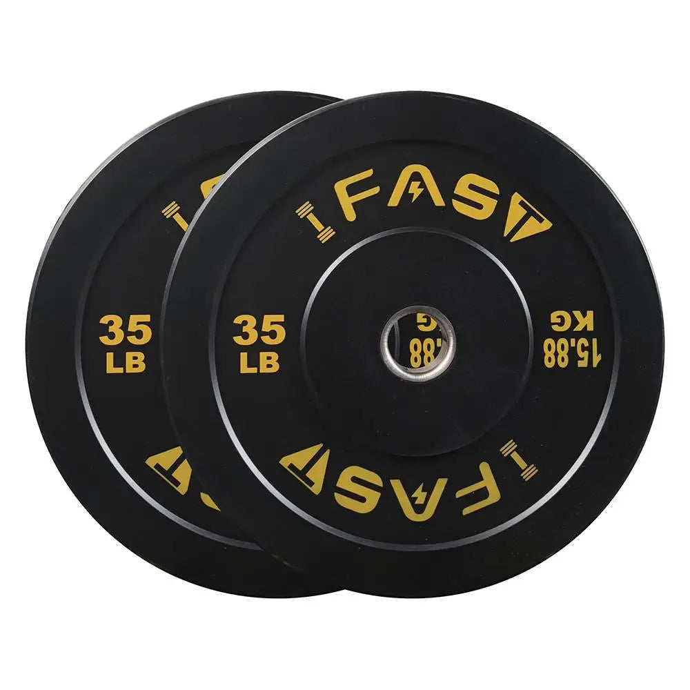 35LB Rubber Bumper Weight Plates – Steel Insert Barbell Pla