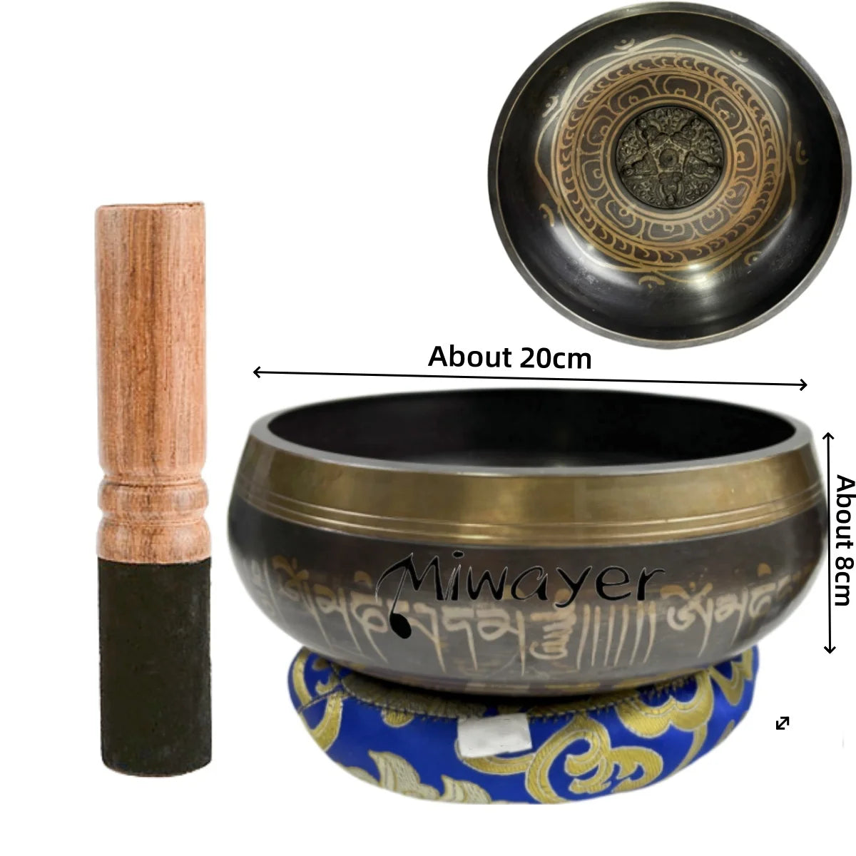 Tibetan Singing Bowl Set for Meditation & Chakra Healing (8.5–20CM)