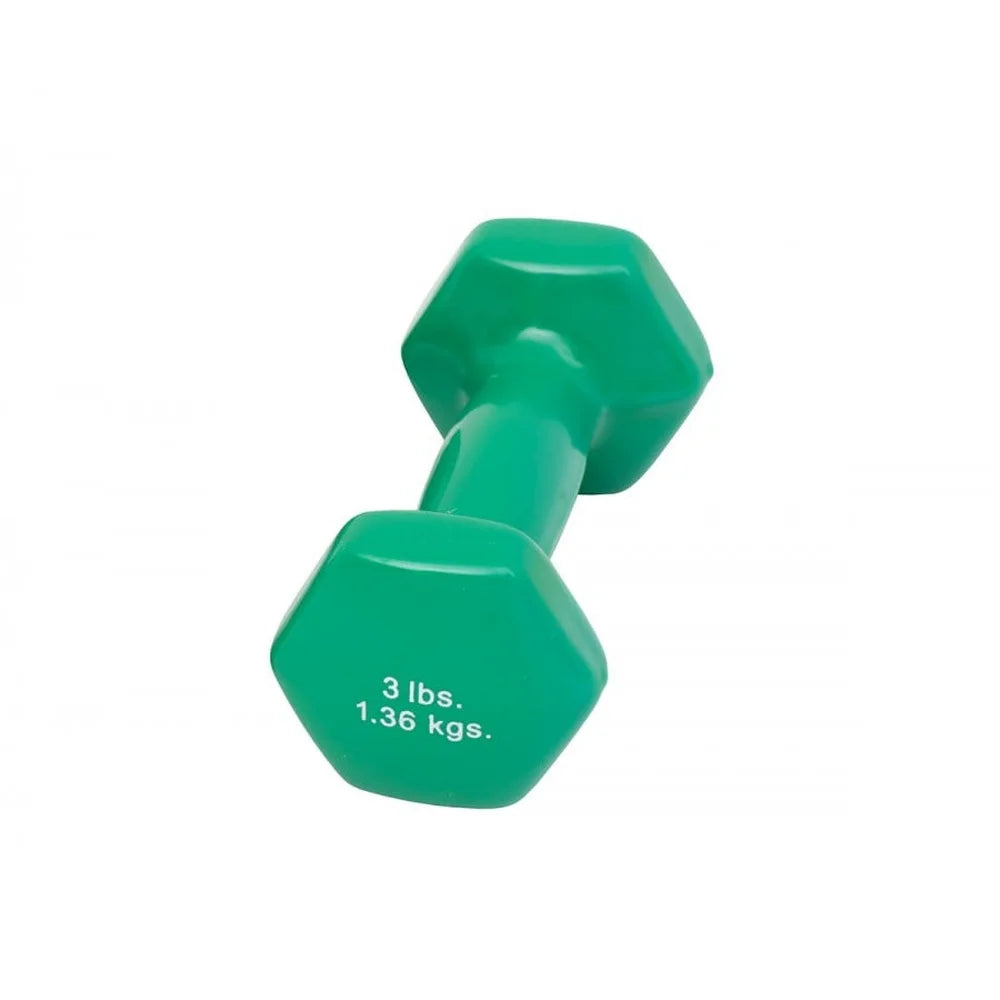 3 lb Vinyl Coated Iron Dumbbell – Anti-Roll Fitness & Training Weight