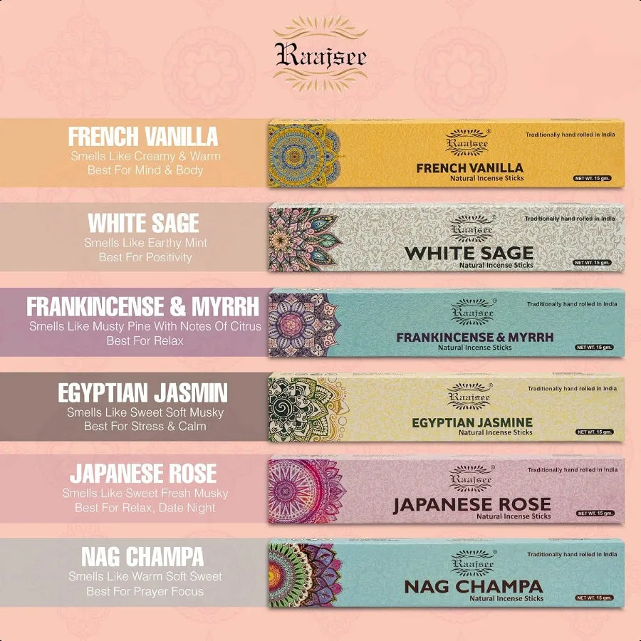 180g Assorted Organic Incense Sticks – Hand-Rolled & Chemical-Free