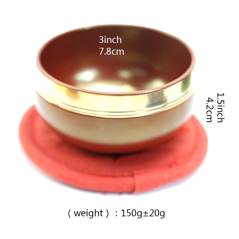 Nepal Handmade 8CM Rainbow Singing Bowl Set