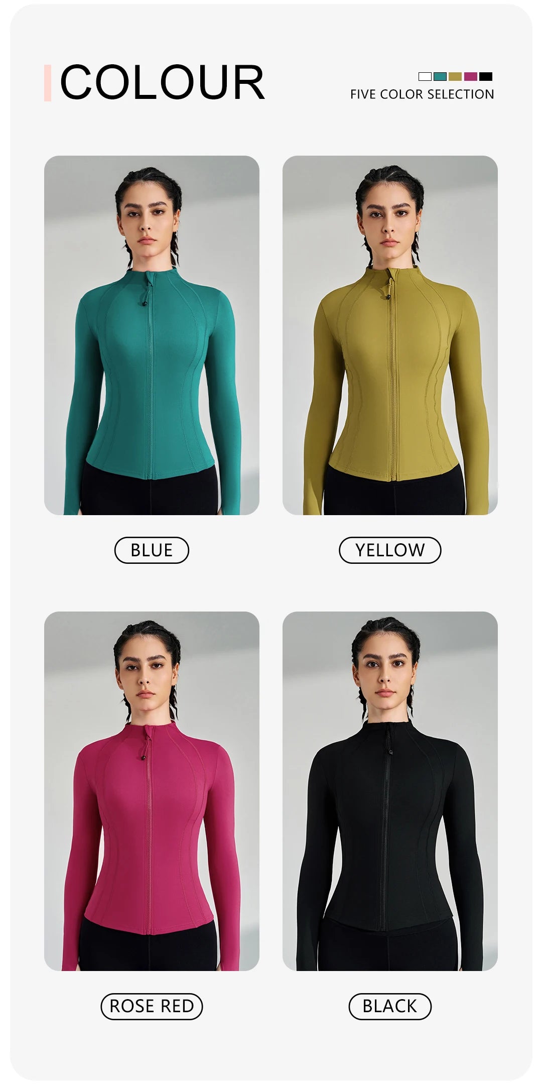 Women's Full Zip Yoga Jacket with Thumbholes