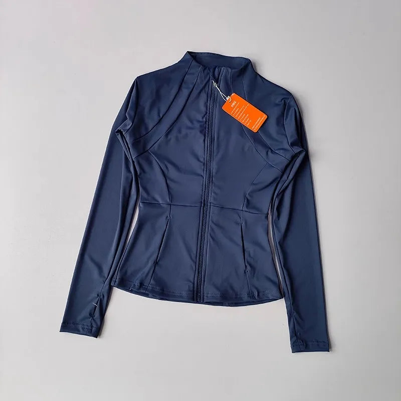Women's Slim Fit Yoga Fitness Jacket – Quick-Dry Long Sleeve Sport Top