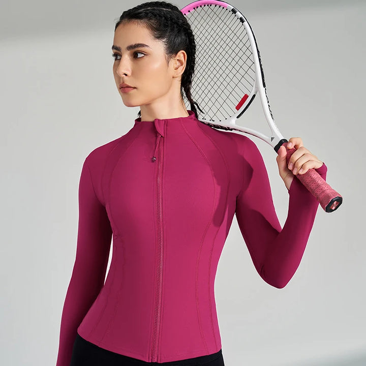 Women's Full Zip Yoga Jacket with Thumbholes