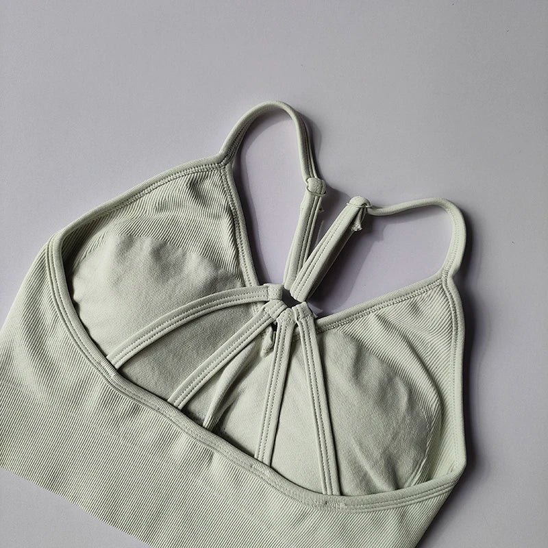Seamless Women's V-Neck Bra & Leggings Fitness Yoga Set