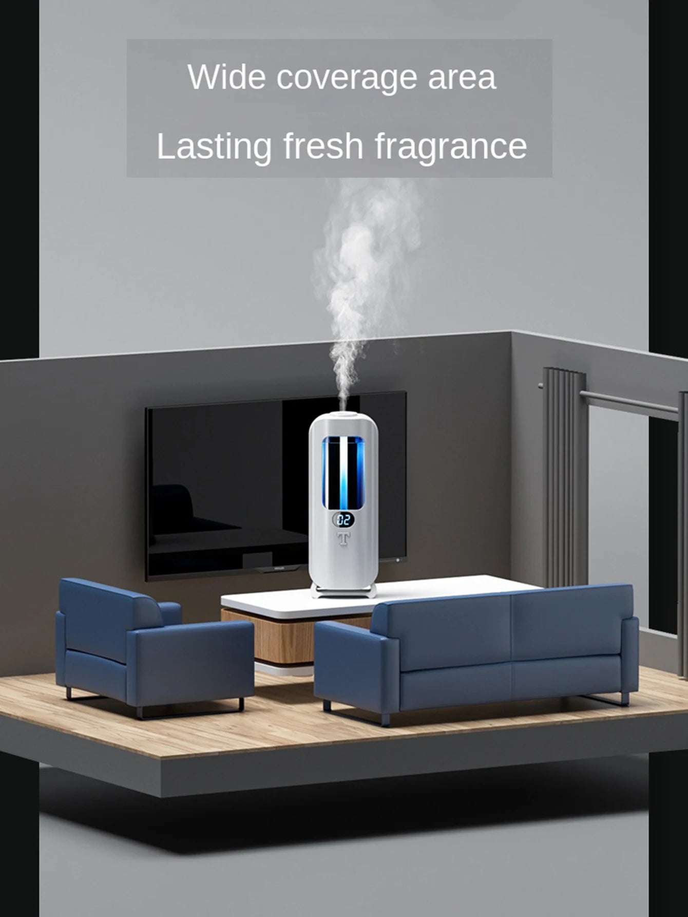 Automatic Aromatherapy Humidifier – Digital Display & LED Lights