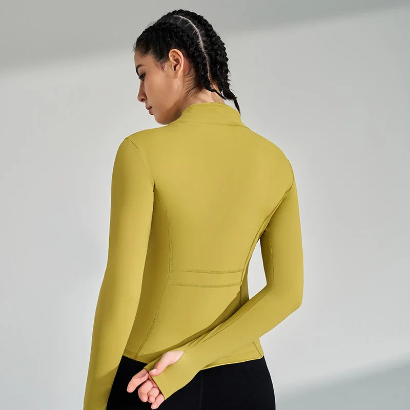 Women's Full Zip Yoga Jacket with Thumbholes