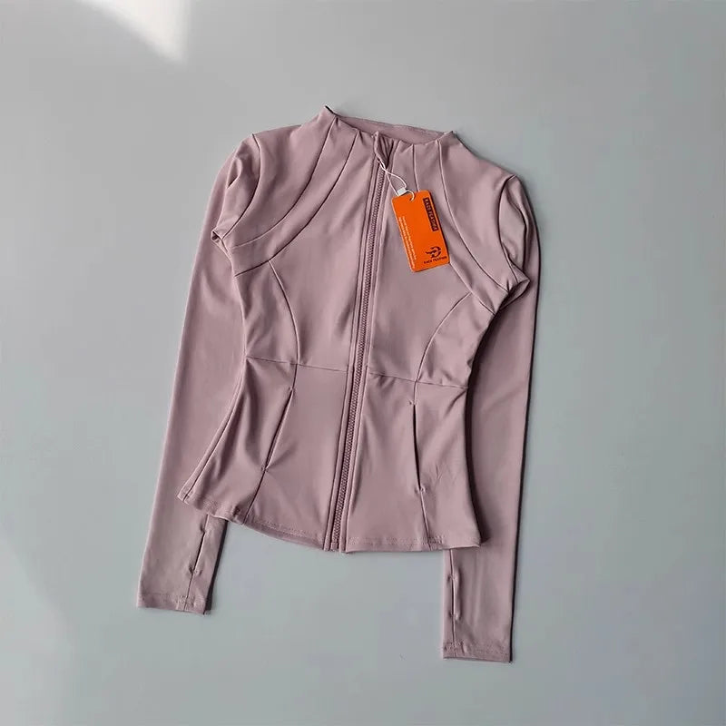 Women's Slim Fit Yoga Fitness Jacket – Quick-Dry Long Sleeve Sport Top