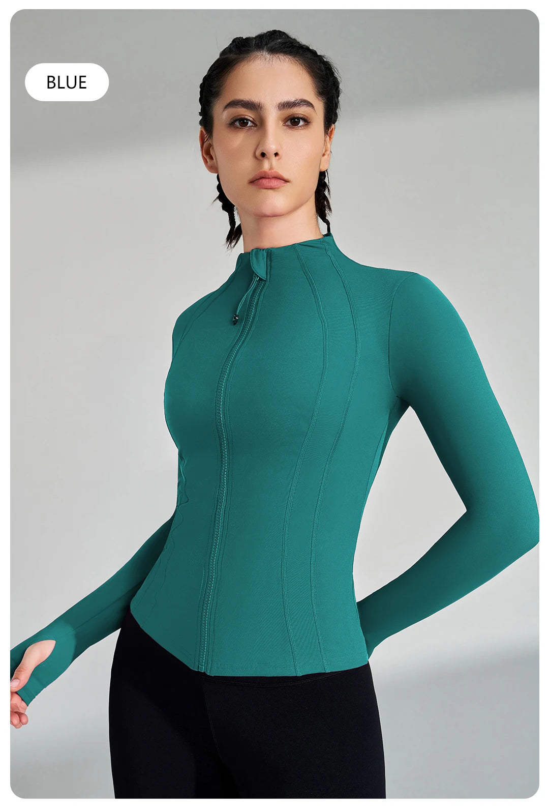 Women's Full Zip Yoga Jacket with Thumbholes