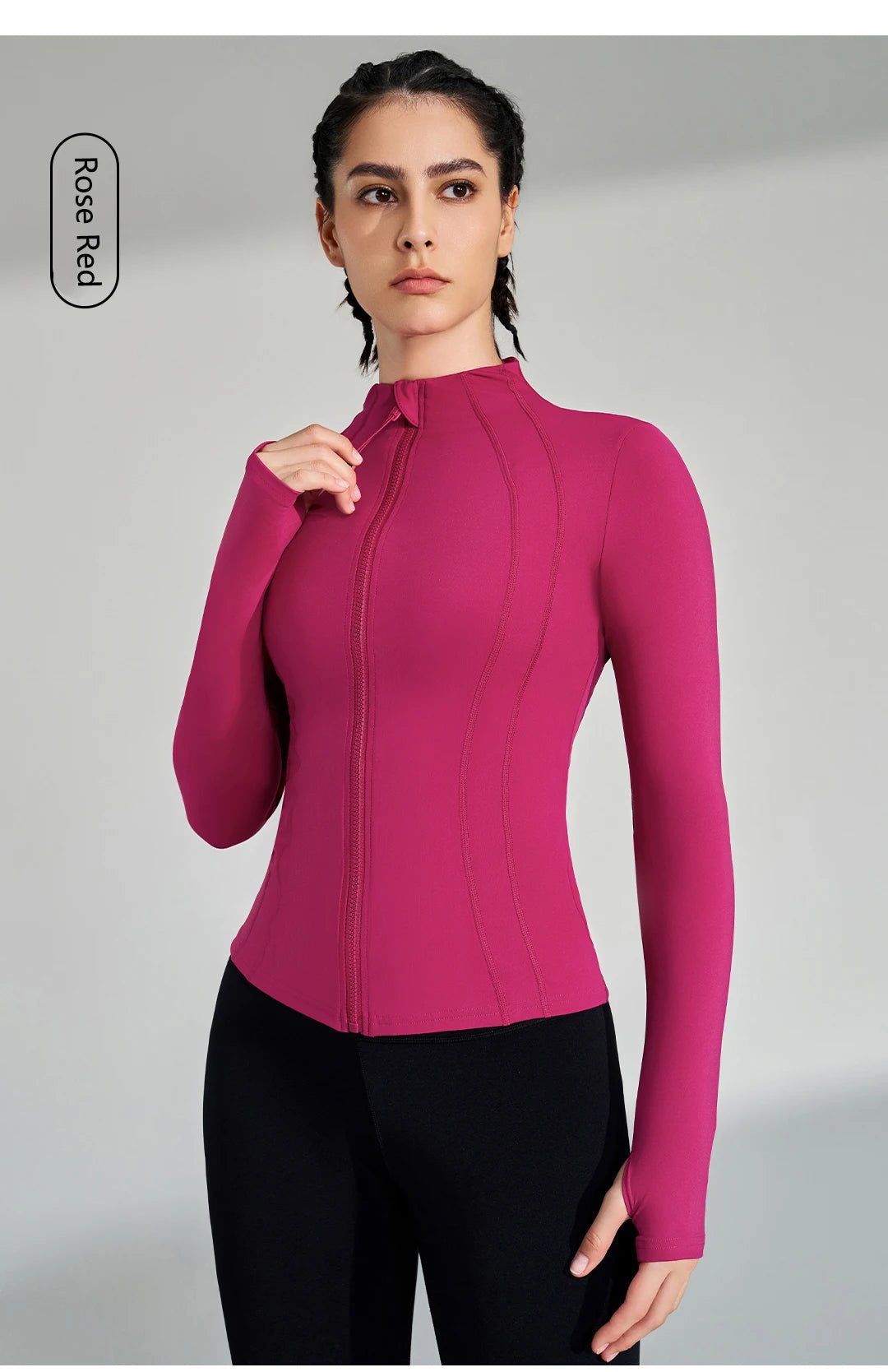 Women's Full Zip Yoga Jacket with Thumbholes