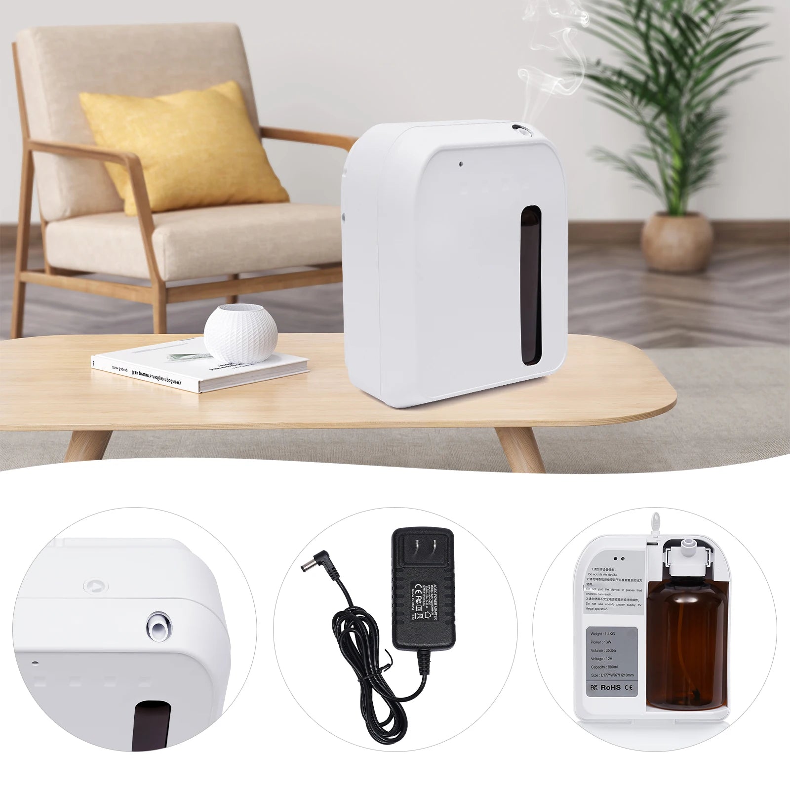 800ml Bluetooth Scent Air Machine – Essential Oil Nebulizing Diffuser