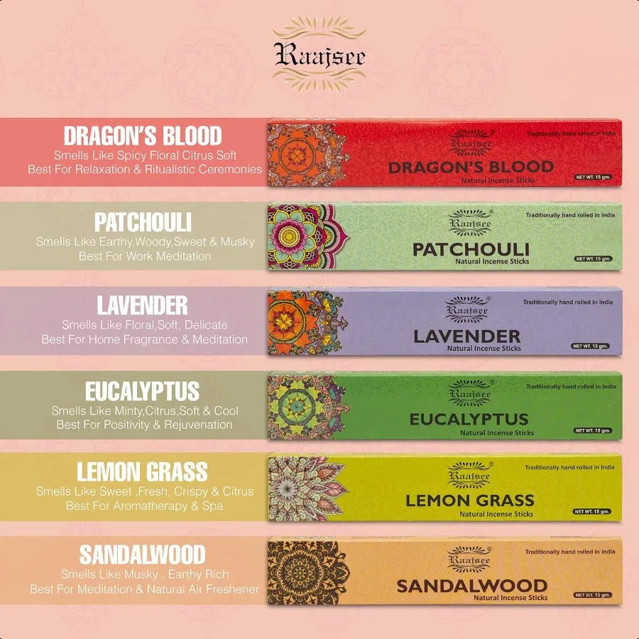 180g Assorted Organic Incense Sticks – Hand-Rolled & Chemical-Free