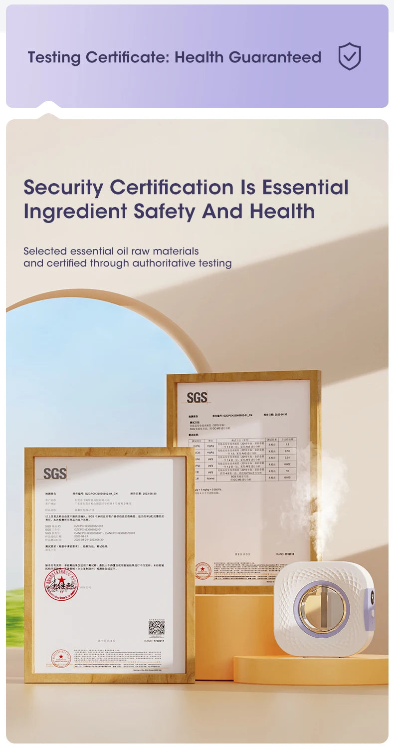 60㎡ Wall-Mounted Aromatherapy Diffuser – Air Purifier with Night Light