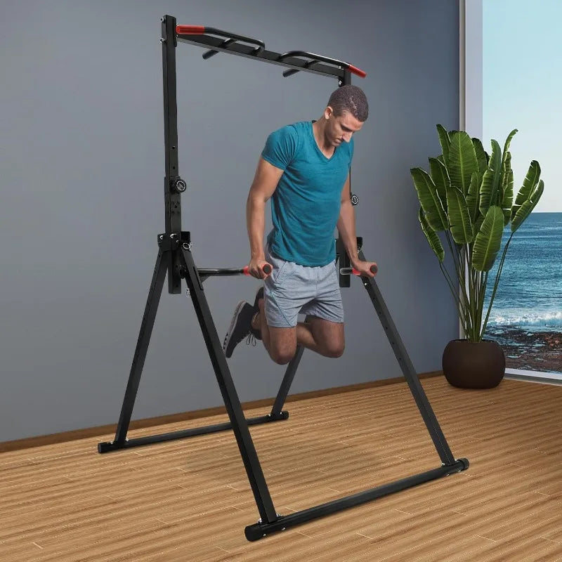 440 LBS Adjustable Free Standing Pull-Up & Dip Bar