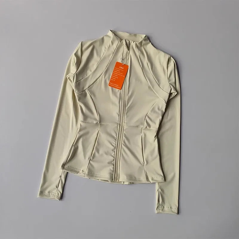 Women's Slim Fit Yoga Fitness Jacket – Quick-Dry Long Sleeve Sport Top