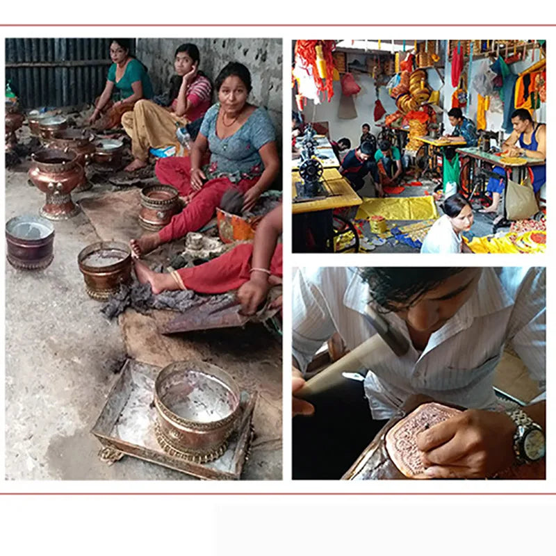 Nepal Handmade 8CM Rainbow Singing Bowl Set