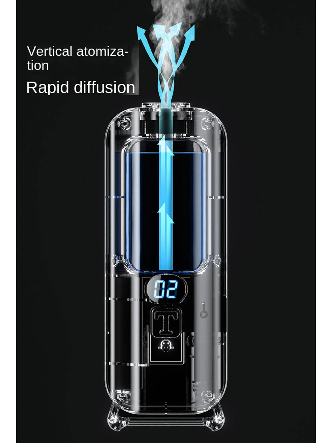 Automatic Aromatherapy Humidifier – Digital Display & LED Lights
