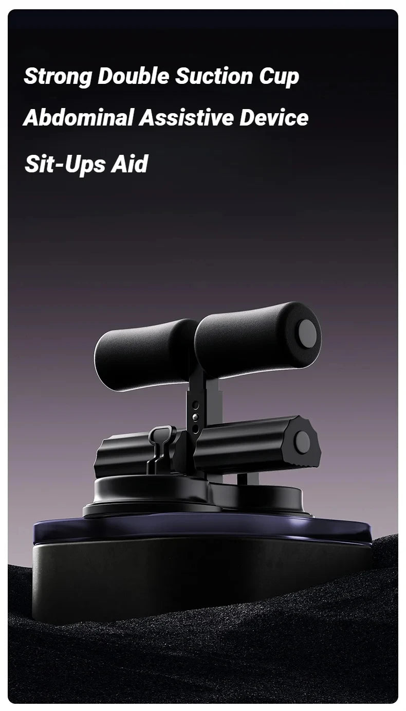Adjustable Abdominal Sit-Up Equipment with Suction Cups & Ankle Support
