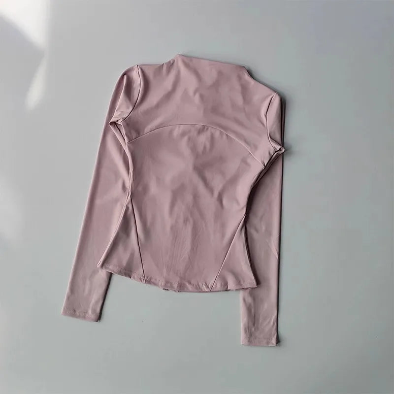 Women's Slim Fit Yoga Fitness Jacket – Quick-Dry Long Sleeve Sport Top