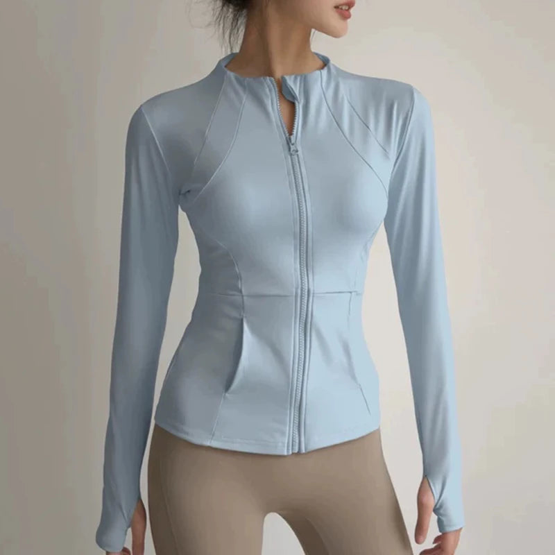 Women's Slim Fit Yoga Fitness Jacket – Quick-Dry Long Sleeve Sport Top