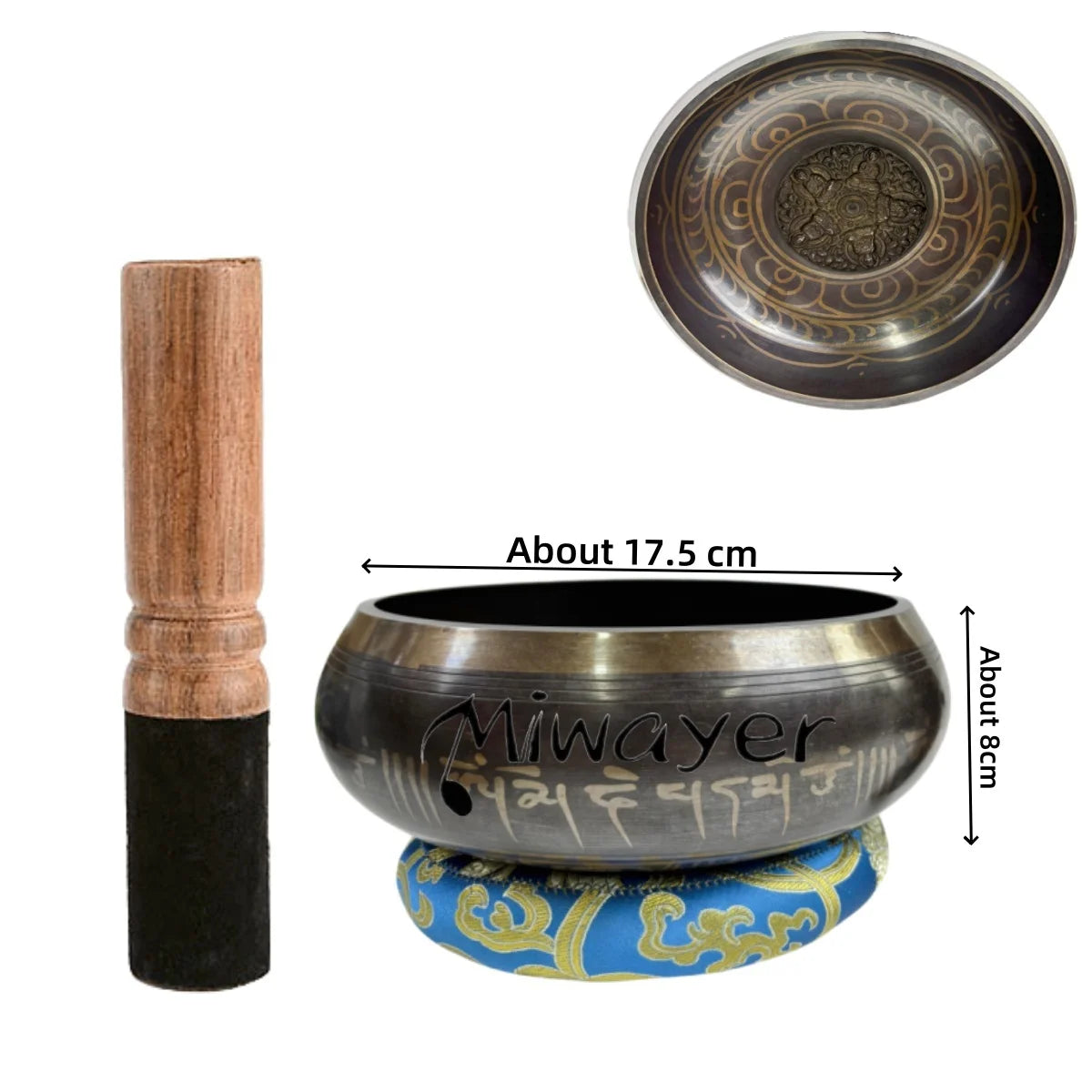 Tibetan Singing Bowl Set for Meditation & Chakra Healing (8.5–20CM)