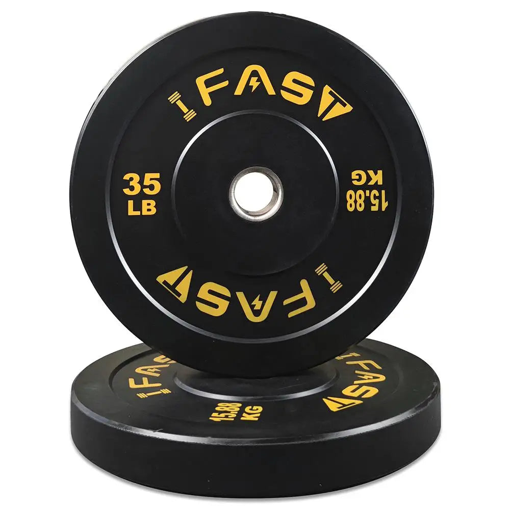 35LB Rubber Bumper Weight Plates – Steel Insert Barbell Pla