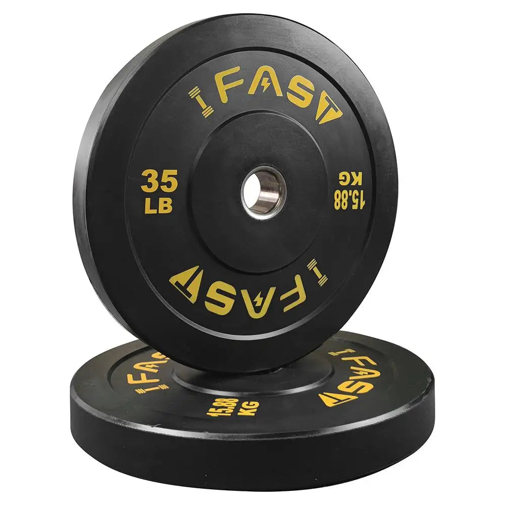 35LB Rubber Bumper Weight Plates – Steel Insert Barbell Pla