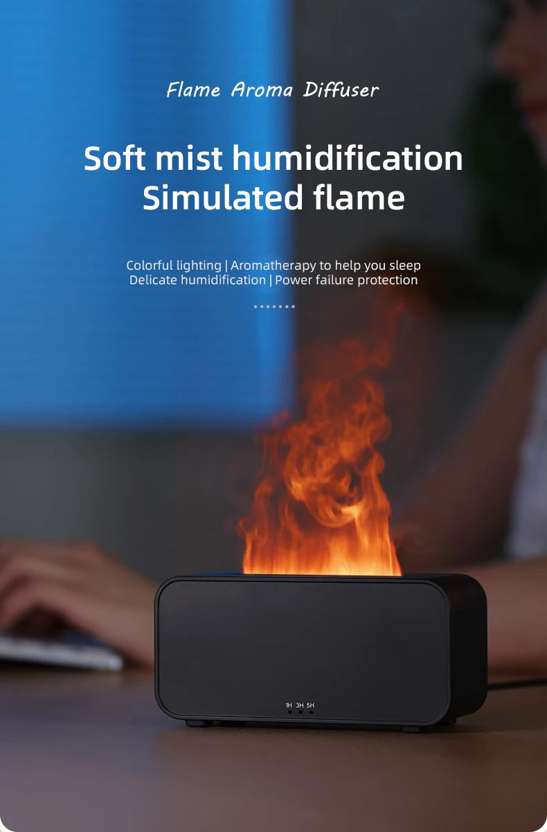 Mini Flame Aromatherapy Humidifier – LED Light & Perfume Diffuser