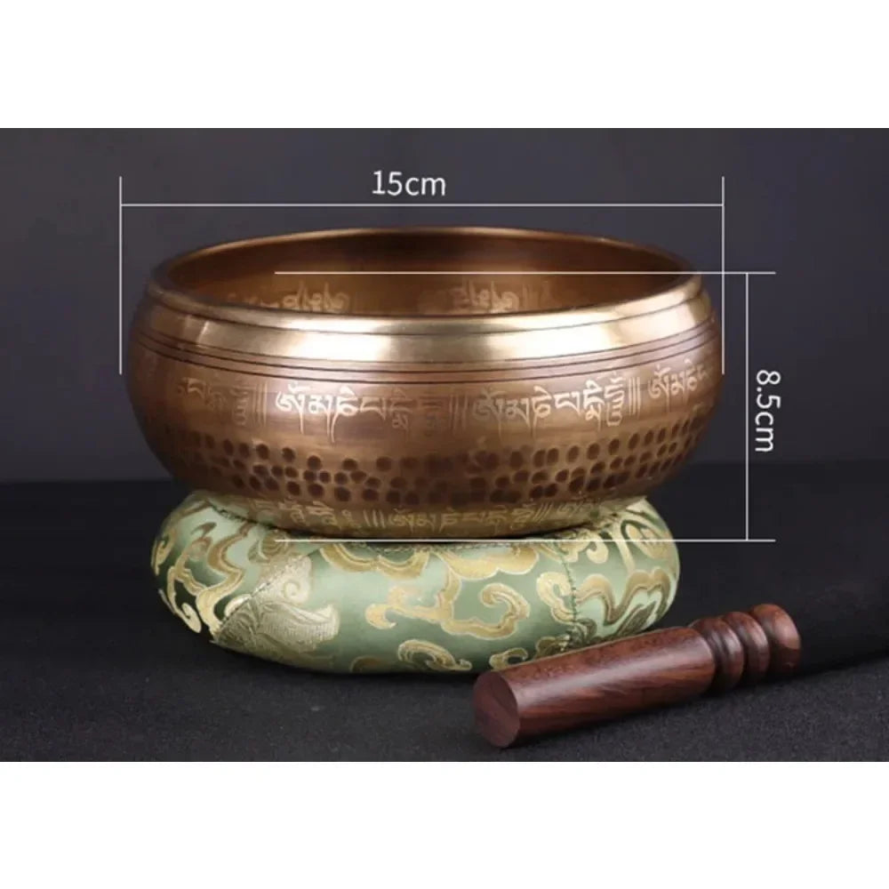Nepal Bronze Tibetan Singing Bowl – Handmade Sound Therapy Instrument