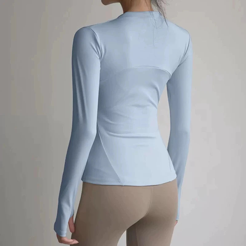 Women's Slim Fit Yoga Fitness Jacket – Quick-Dry Long Sleeve Sport Top
