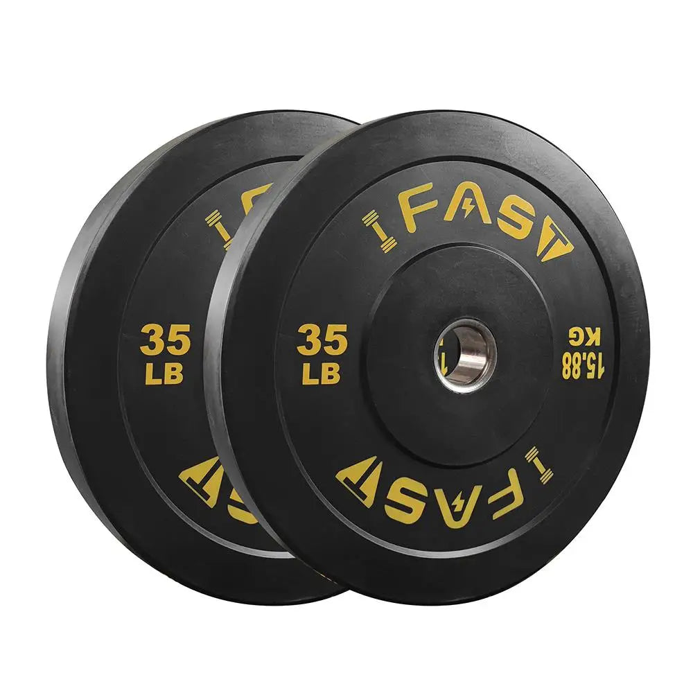 35LB Rubber Bumper Weight Plates – Steel Insert Barbell Pla