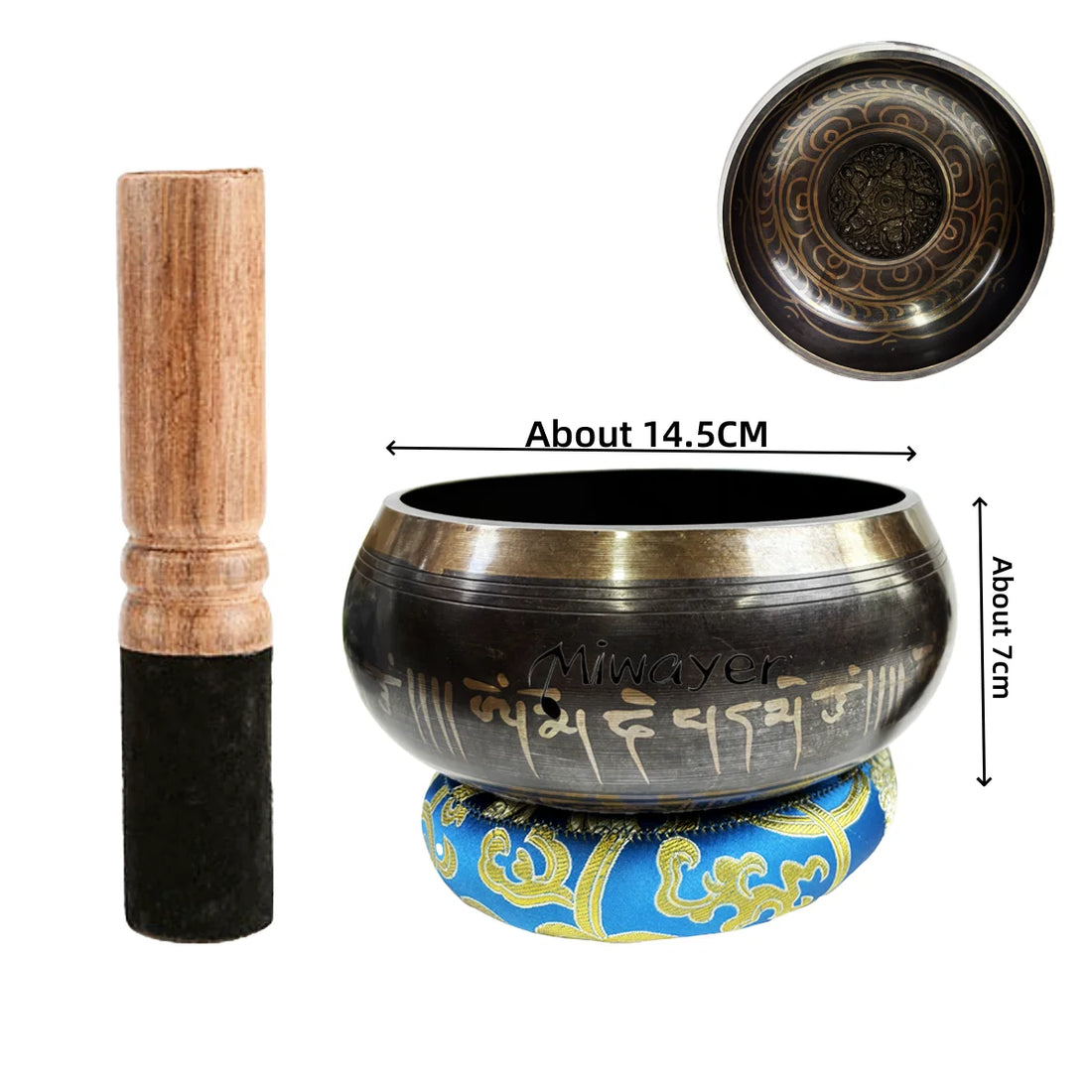 Tibetan Singing Bowl Set for Meditation & Chakra Healing (8.5–20CM)