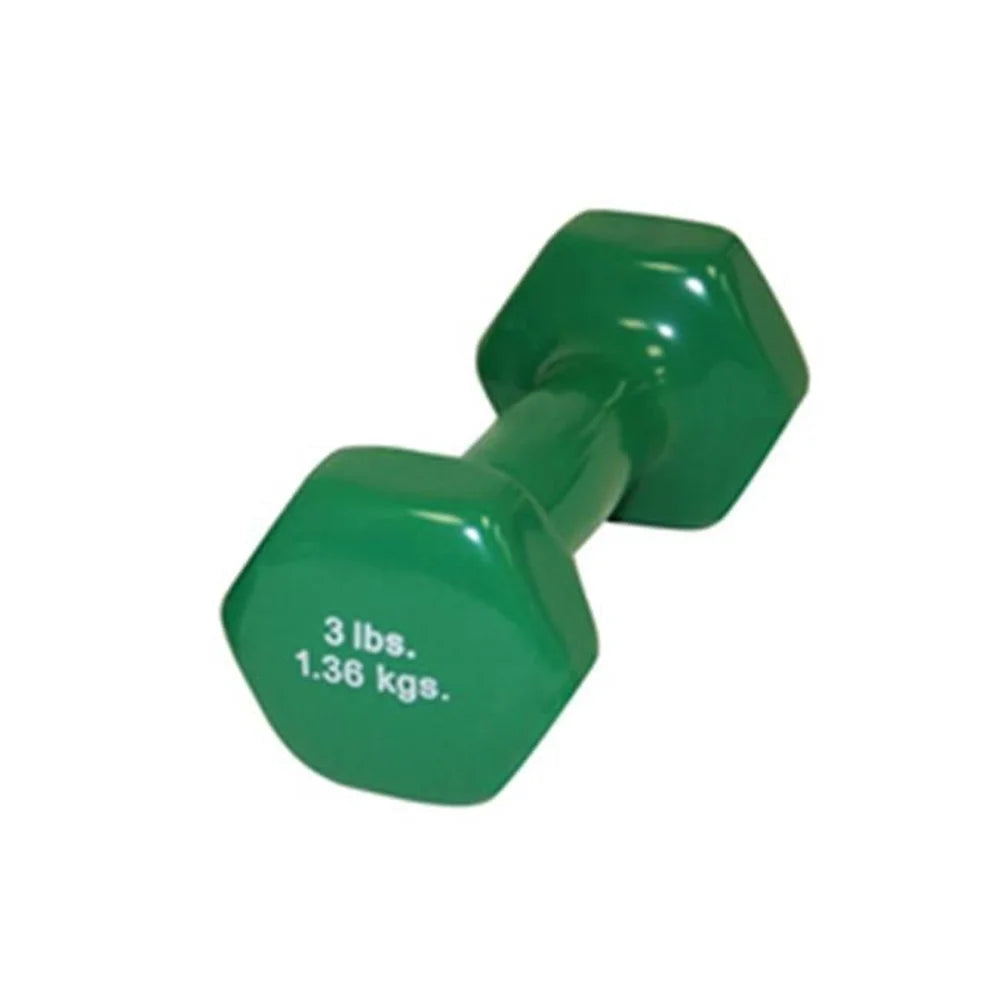 3 lb Vinyl Coated Iron Dumbbell – Anti-Roll Fitness & Training Weight